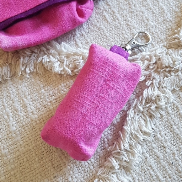 Pink and Purple Doggy DOO Doggy Poo Bag Blue Pouch Zero Waste Handmade - Picture 2 of 4